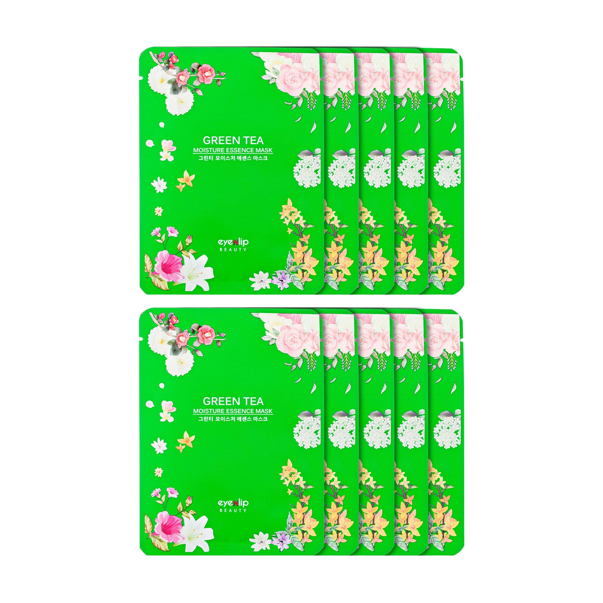 Зволожувальна тканинна маска для обличчя Eyenlip Moisture Essence Mask Green Tea, 10*25 мл